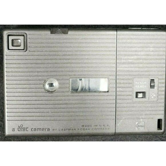 Vintage 80s Kodak Tele Disc Camera Flash Black Small Compact USA Electronic Prop - Picture 5 of 7